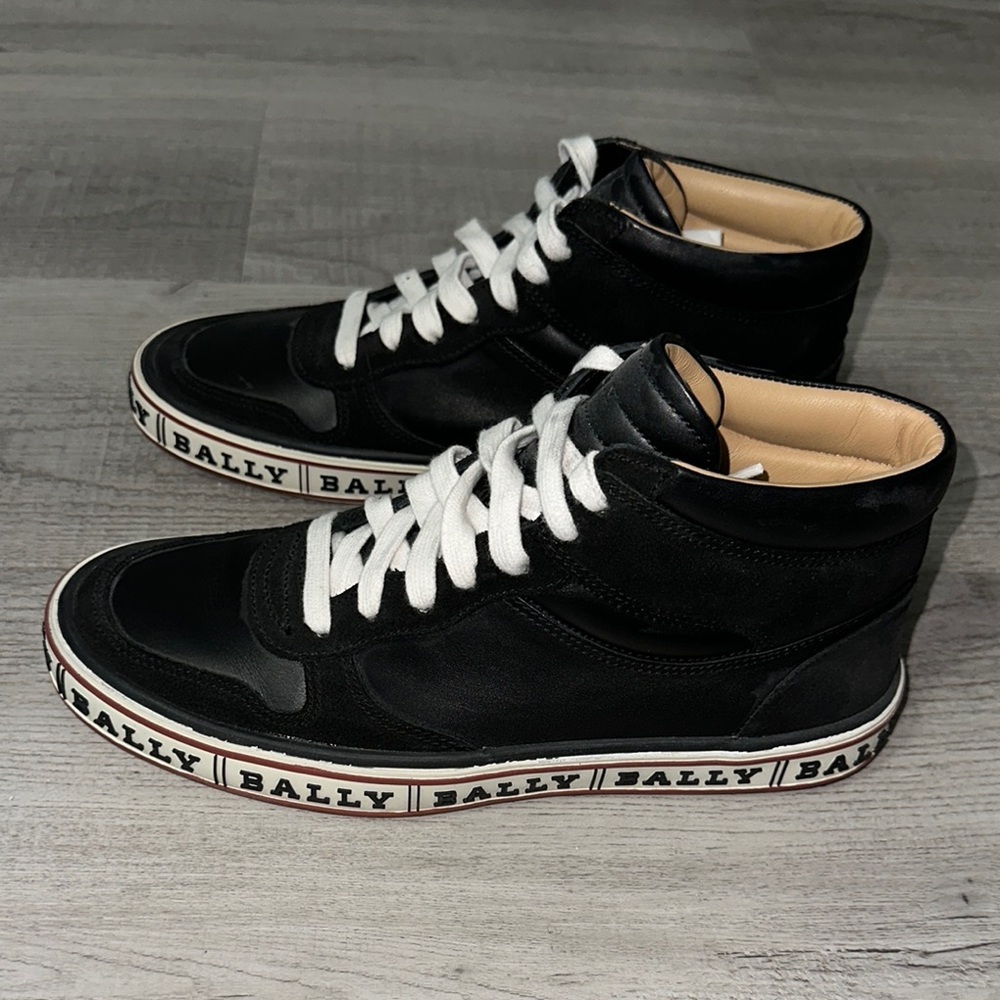 Bally Black High-Top Sneakers with White Laces